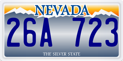 NV license plate 26A723