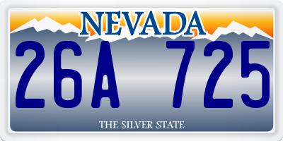 NV license plate 26A725