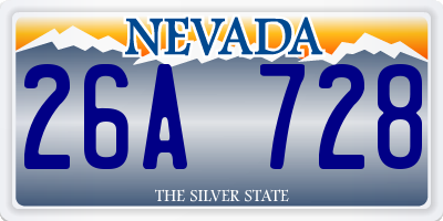 NV license plate 26A728