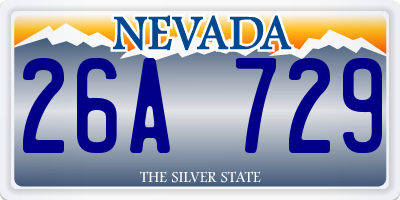 NV license plate 26A729