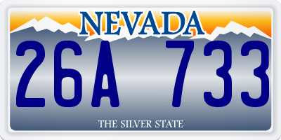 NV license plate 26A733