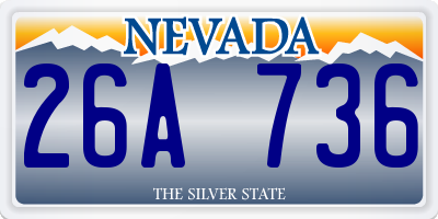 NV license plate 26A736