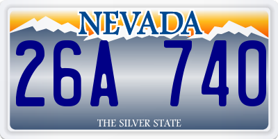 NV license plate 26A740