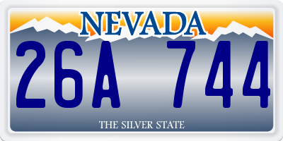 NV license plate 26A744