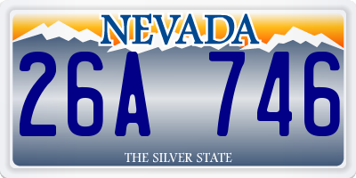 NV license plate 26A746