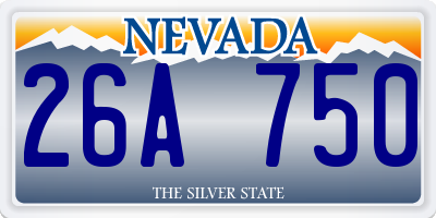 NV license plate 26A750