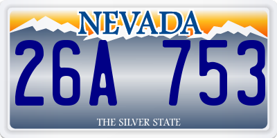NV license plate 26A753