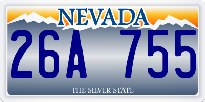 NV license plate 26A755