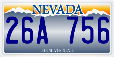NV license plate 26A756