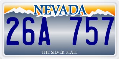 NV license plate 26A757