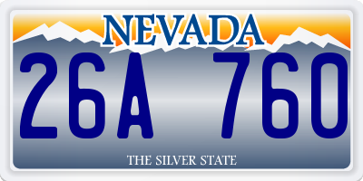 NV license plate 26A760