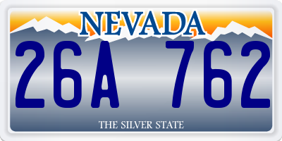 NV license plate 26A762