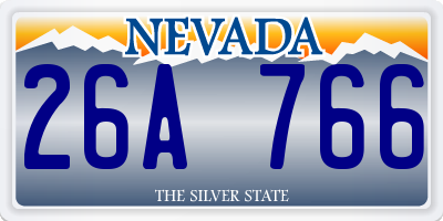 NV license plate 26A766
