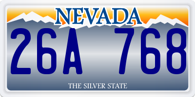 NV license plate 26A768