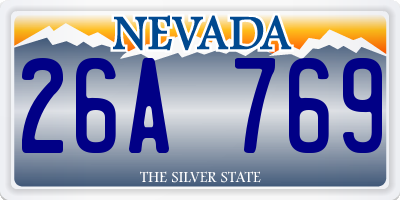 NV license plate 26A769