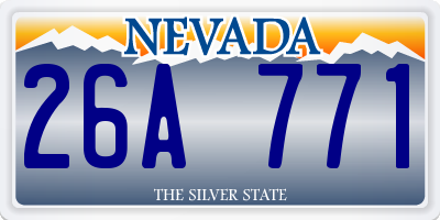 NV license plate 26A771
