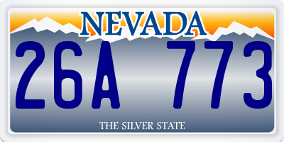 NV license plate 26A773