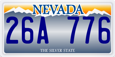 NV license plate 26A776