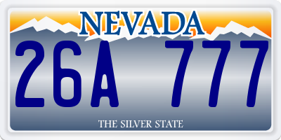 NV license plate 26A777