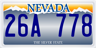 NV license plate 26A778
