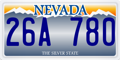 NV license plate 26A780