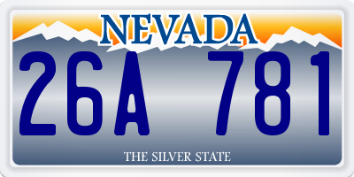 NV license plate 26A781