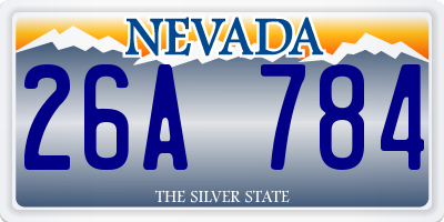 NV license plate 26A784