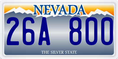 NV license plate 26A800
