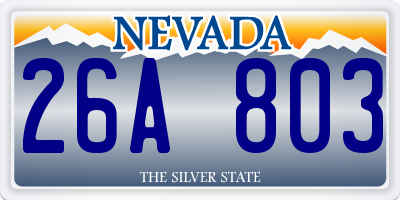 NV license plate 26A803