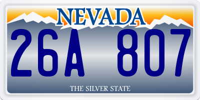NV license plate 26A807