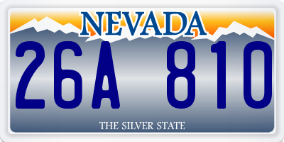 NV license plate 26A810