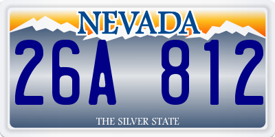 NV license plate 26A812