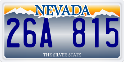 NV license plate 26A815