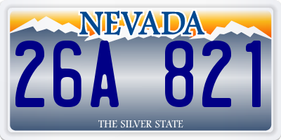 NV license plate 26A821
