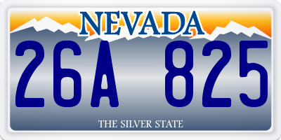 NV license plate 26A825