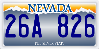 NV license plate 26A826