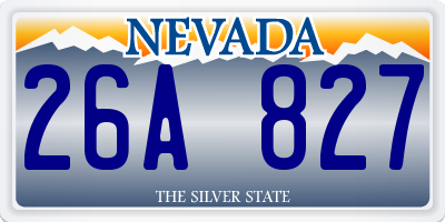 NV license plate 26A827