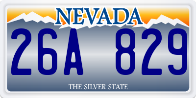 NV license plate 26A829