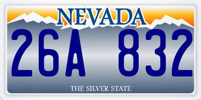 NV license plate 26A832