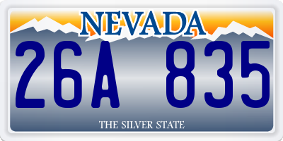 NV license plate 26A835