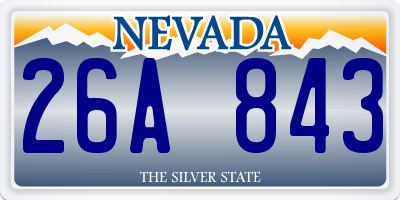 NV license plate 26A843