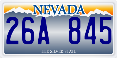 NV license plate 26A845