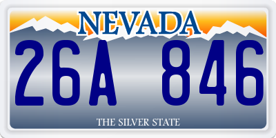 NV license plate 26A846
