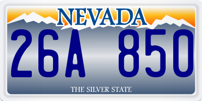 NV license plate 26A850