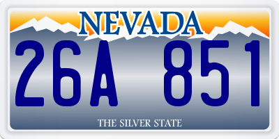 NV license plate 26A851