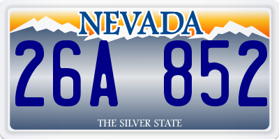 NV license plate 26A852