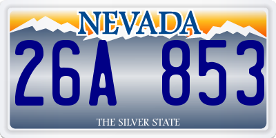 NV license plate 26A853