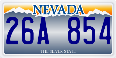 NV license plate 26A854