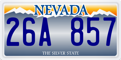 NV license plate 26A857