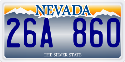 NV license plate 26A860